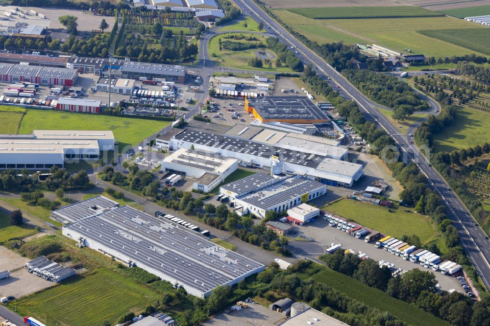 Aerial image Nettetal - Business park in the industrial area on Leuther Strasse in Nettetal in the state of North Rhine-Westphalia, Germany