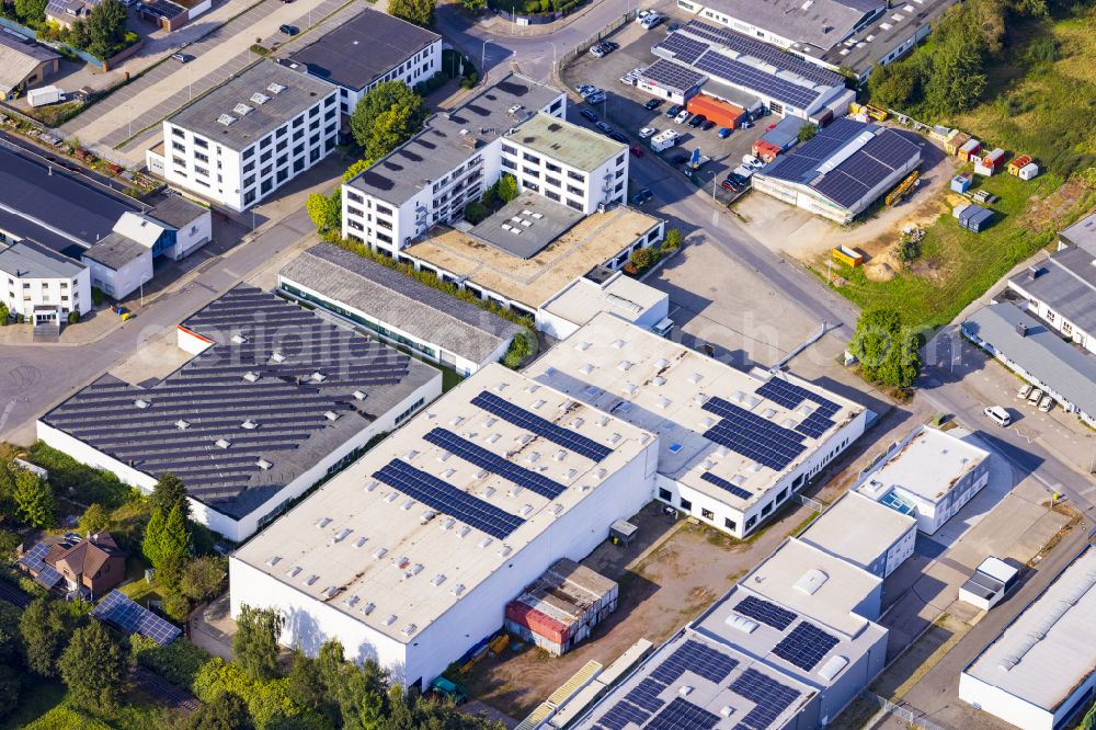 Aerial image Nettetal - Business park in the industrial area on street Berger Feld in the district Breyell in Nettetal in the state North Rhine-Westphalia, Germany