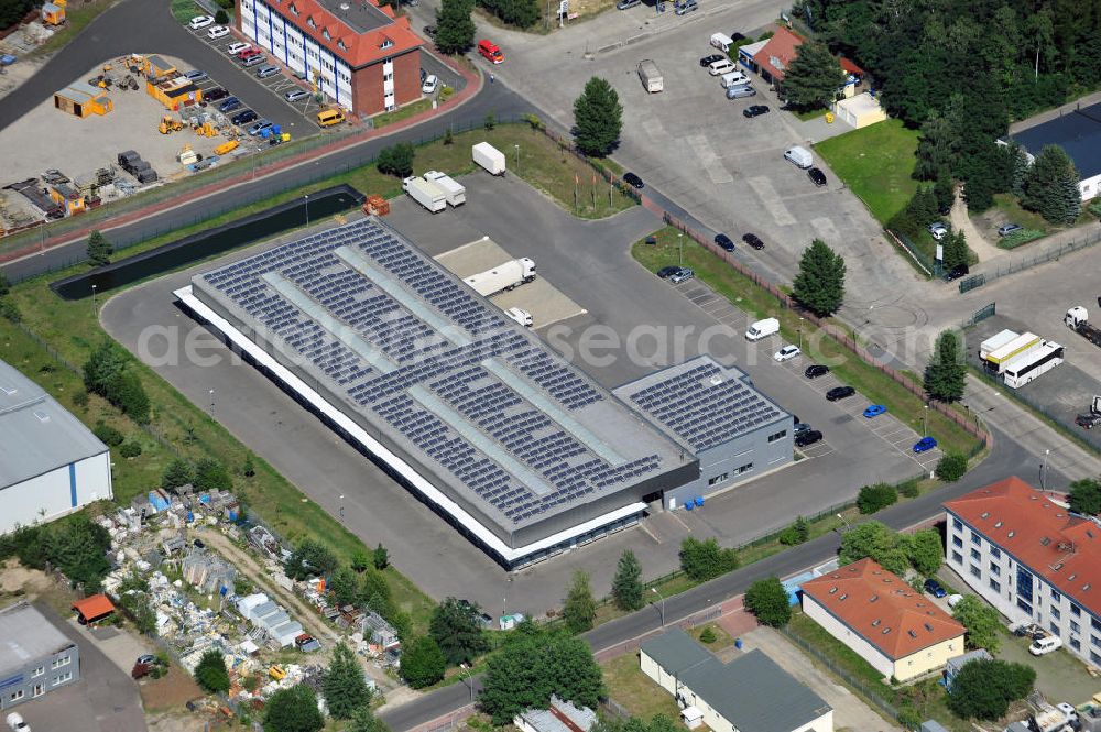 Neuseddin from above - Gewerbeimmobilie an der Pappelallee 34 im Gewerbegebiet Neuseddin in Brandenburg. Ein Projekt der Unternehmensgruppe Markus Gerold. Commercial property at the street Pappelallee in the business park Neuseddin.