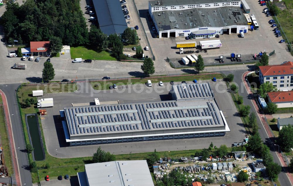 Neuseddin from above - Gewerbeimmobilie an der Pappelallee 34 im Gewerbegebiet Neuseddin in Brandenburg. Ein Projekt der Unternehmensgruppe Markus Gerold. Commercial property at the street Pappelallee in the business park Neuseddin.