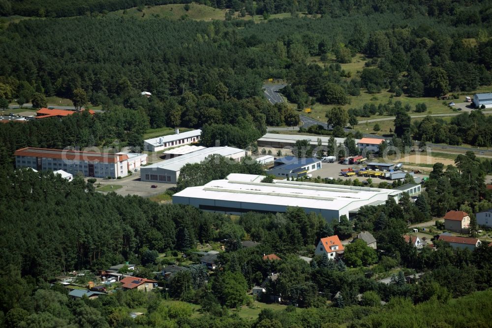 Aerial image Neustrelitz - Industrial estate and company settlement in Neustrelitz in the state Mecklenburg - Western Pomerania