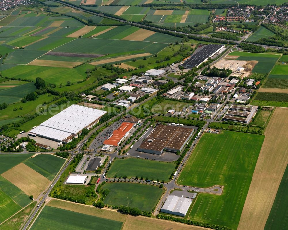 Nieder-Olm from the bird's eye view: Industrial estate and company settlement in Nieder-Olm in the state Rhineland-Palatinate