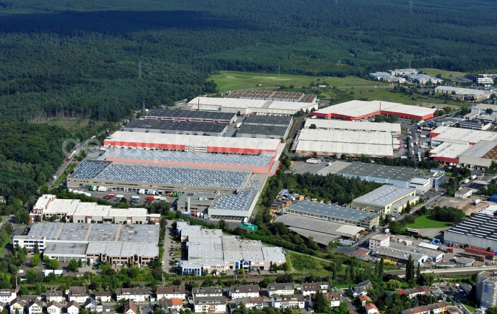 Aerial image Dietzenbach - View of the industrial area North in Dietzenbach in the state Hesse