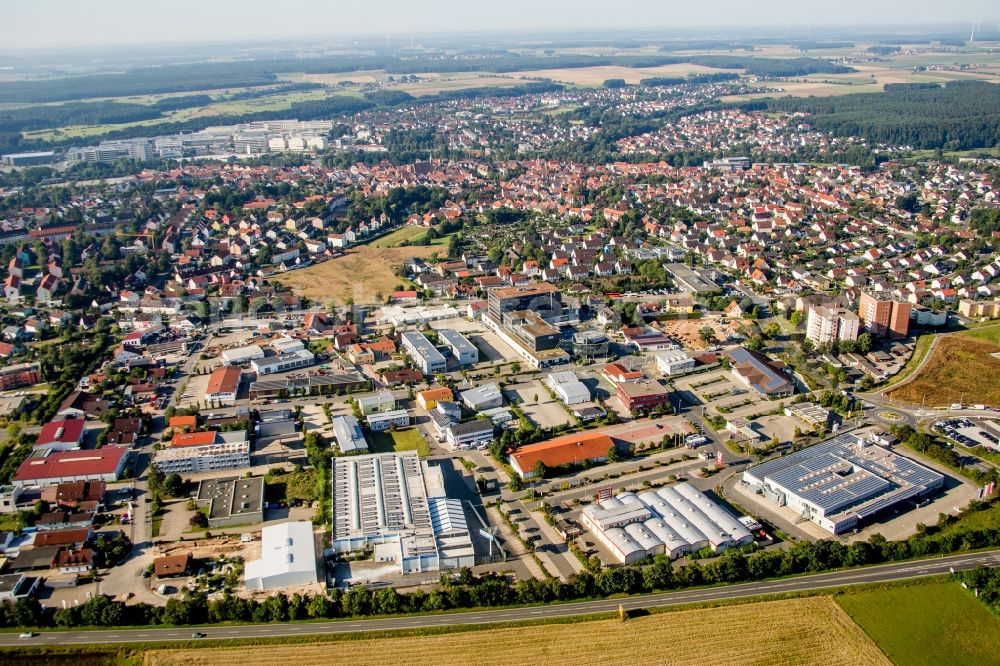 Herzogenaurach from above - Industrial estate and company settlement North in Herzogenaurach in the state Bavaria, Germany