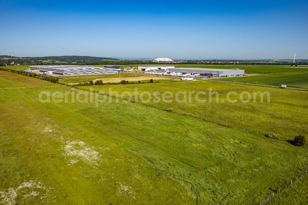 Aerial image Hildesheim - Business park in the industrial area North on street Peiner Landstrasse in Hildesheim in the state Lower Saxony, Germany