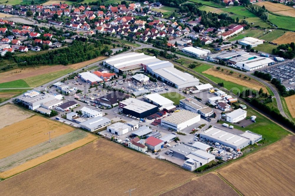 Aerial image Ammerbuch - Industrial estate and company settlement Nordost in the district Altingen in Ammerbuch in the state Baden-Wuerttemberg