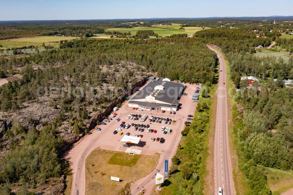 Jomala from the bird's eye view: Industrial estate and company settlement Norrboele in Jomala in Alands landsbygd, Aland