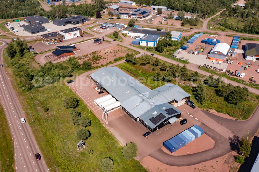 Aerial image Mariehamn - Industrial estate and company settlement Norrboele in Jomala in Alands landsbygd, Aland