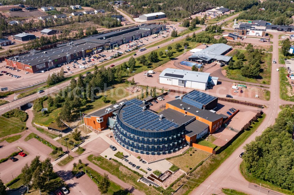 Sviby from above - Industrial estate and company settlement Norrboele in Jomala in Alands landsbygd, Aland