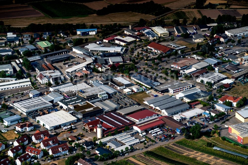 Oberkirch from above - Industrial estate and company settlement in Oberkirch in the state Baden-Wurttemberg, Germany