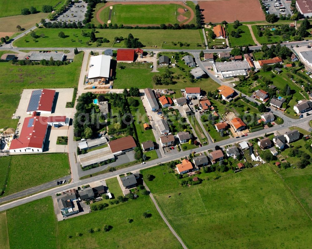 Aerial photograph Oberzent - Industrial estate and company settlement in Oberzent in the state Hesse, Germany