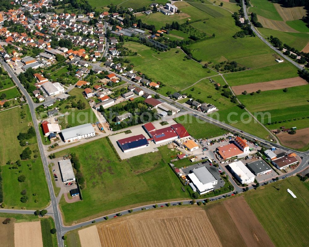 Oberzent from above - Industrial estate and company settlement in Oberzent in the state Hesse, Germany