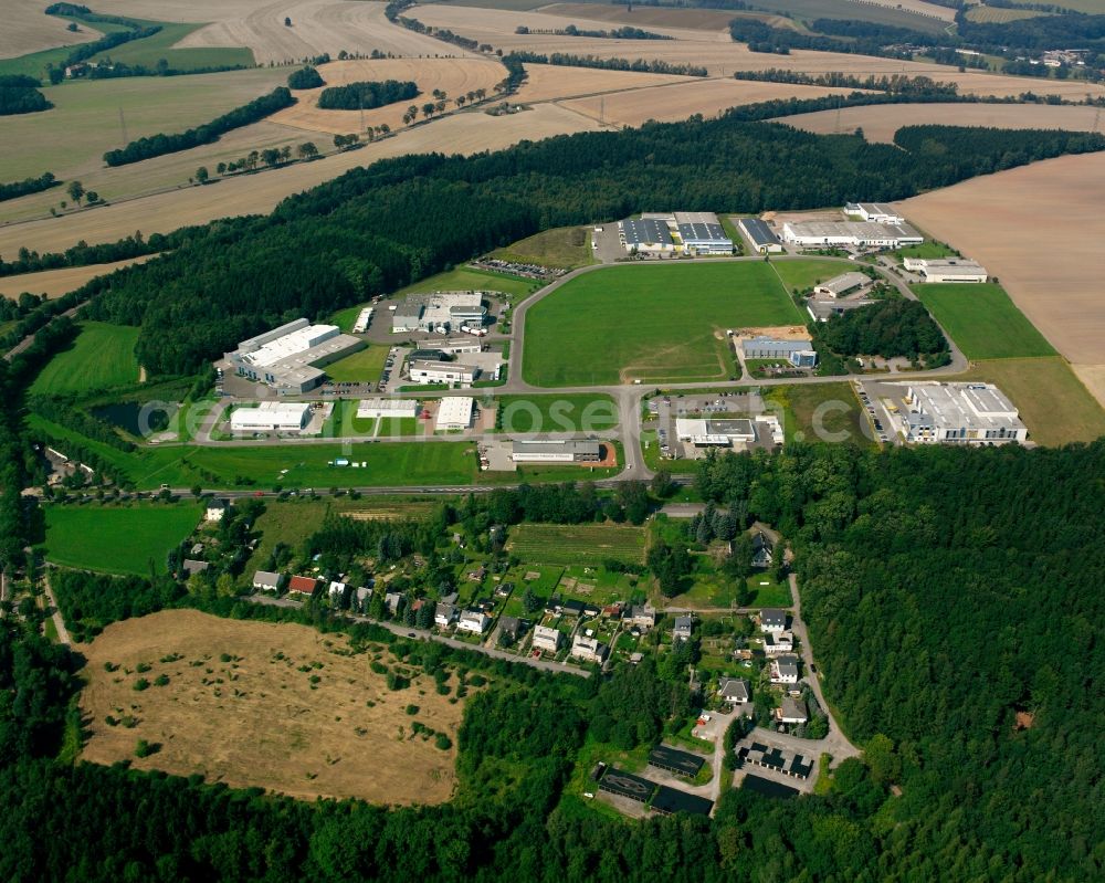 Aerial image Oederan - Industrial estate and company settlement in Oederan in the state Saxony, Germany