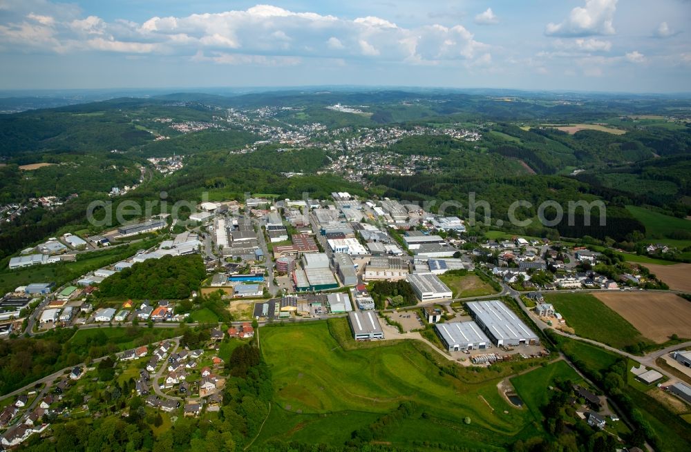 Aerial photograph Schwelm - Industrial estate and company settlement Oeklinghausen in the East of Schwelm in the state of North Rhine-Westphalia