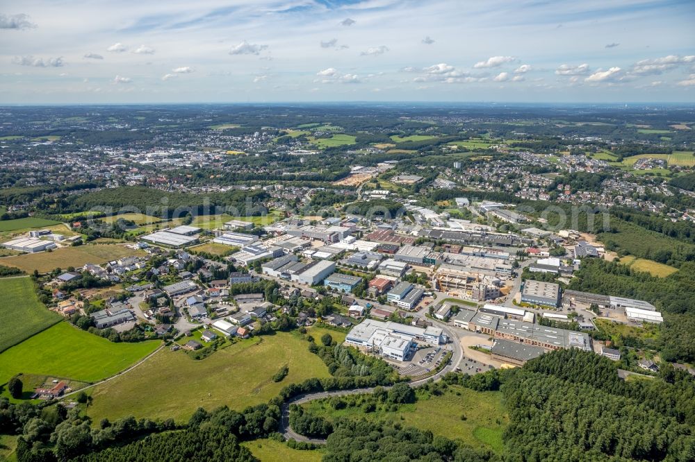 Aerial image Oelkinghausen - Industrial estate and company settlement Oeklinghausen in the East of Schwelm in the state of North Rhine-Westphalia