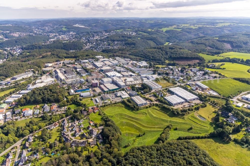 Oelkinghausen from the bird's eye view: Industrial estate and company settlement Oeklinghausen in the East of Schwelm in the state of North Rhine-Westphalia