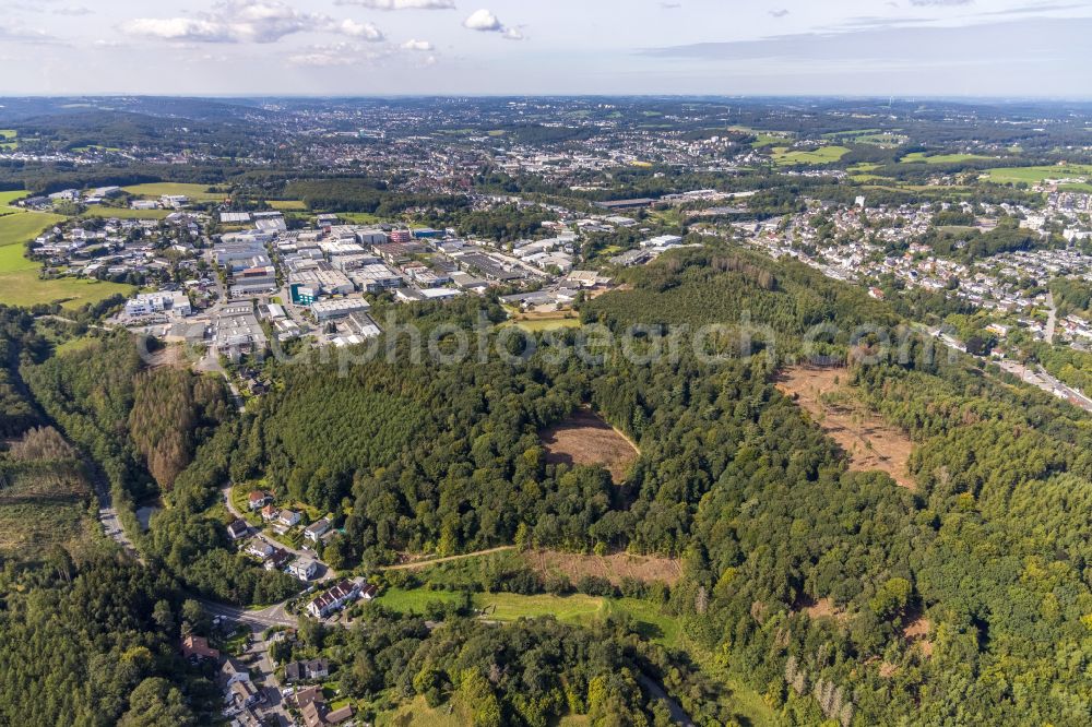 Oelkinghausen from above - Industrial estate and company settlement Oeklinghausen in the East of Schwelm in the state of North Rhine-Westphalia