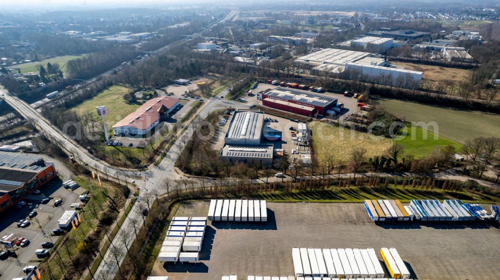 Aerial image Recklinghausen - Industrial estate and company settlement Ortloh in Recklinghausen at Ruhrgebiet in the state North Rhine-Westphalia, Germany