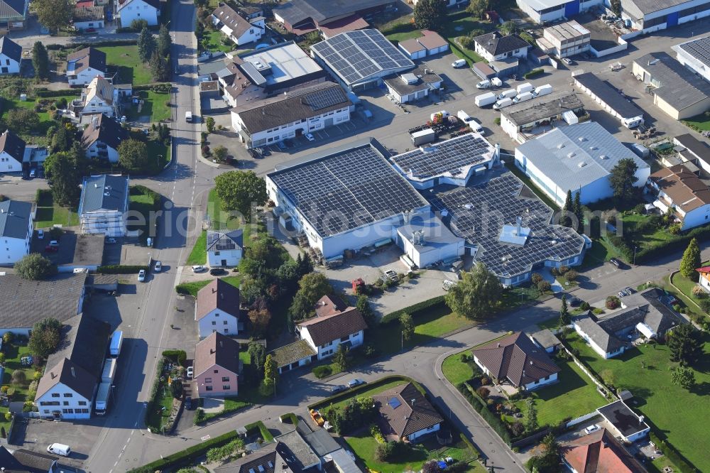 Kehl from above - Industrial estate and company settlement in the district Bodersweier in Kehl in the state Baden-Wuerttemberg, Germany