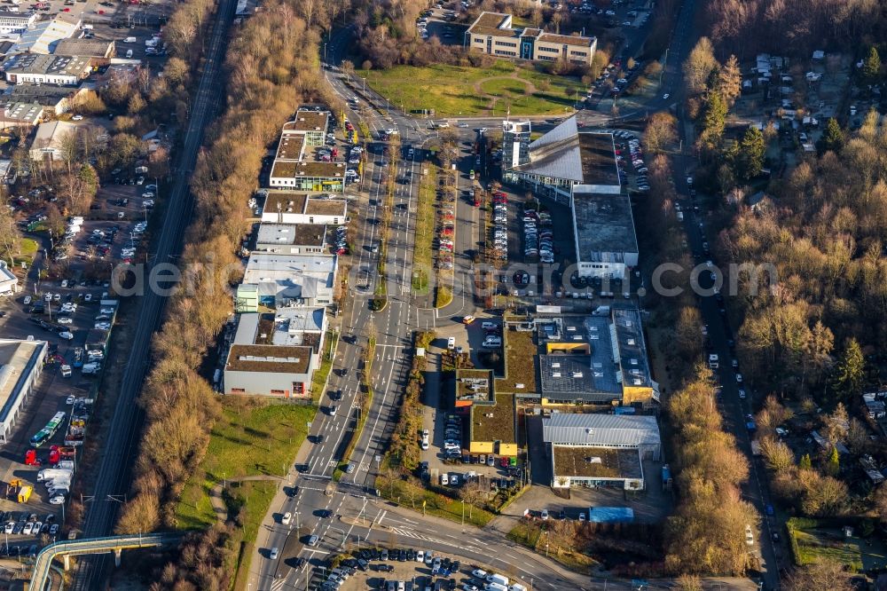 Hagen from the bird's eye view: Industrial estate and company settlement on Konrad-Adenauer-Ring in the district Haspe in Hagen in the state North Rhine-Westphalia, Germany