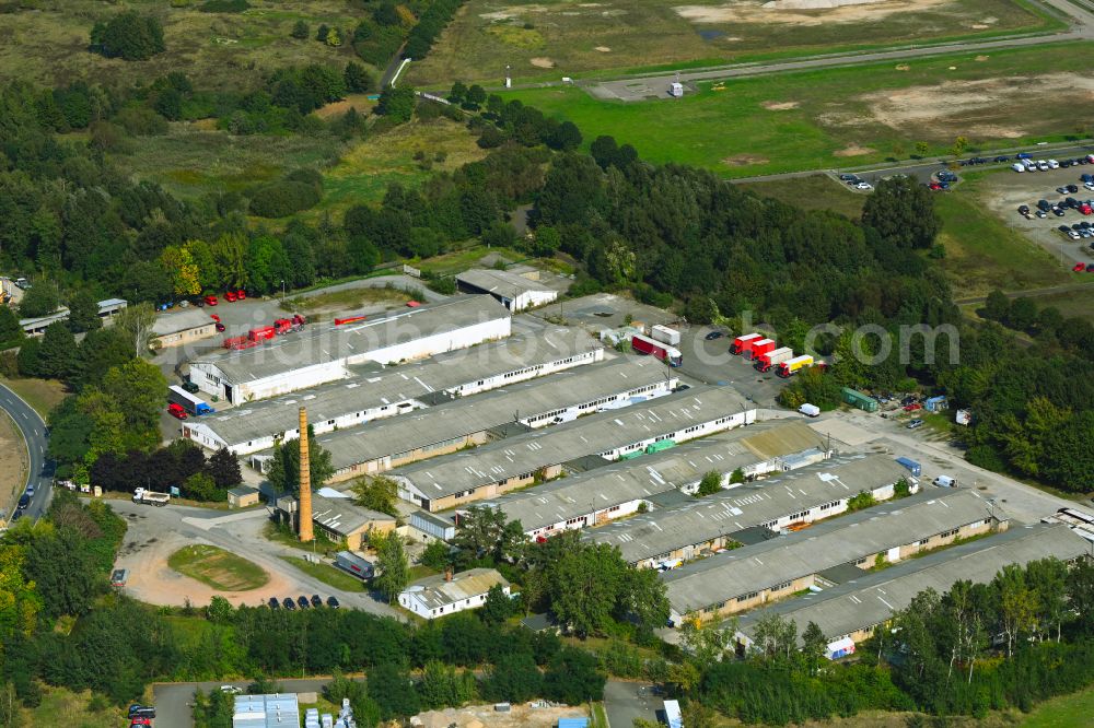 Dresden from the bird's eye view: Business park in the industrial area on street Radeburger Strasse in the district Hellerau in Dresden in the state Saxony, Germany