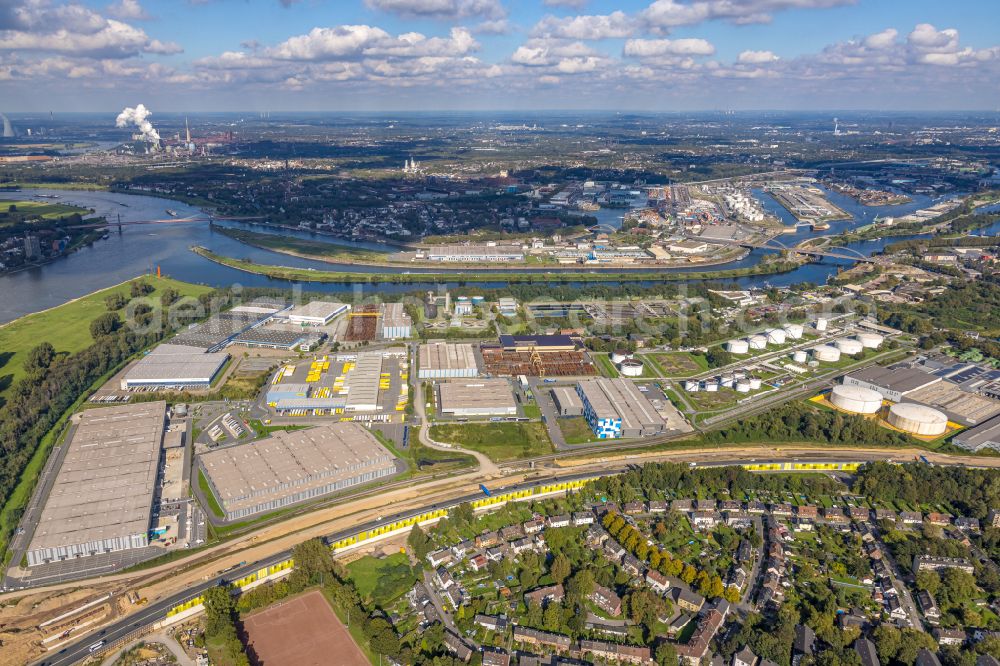 Aerial image Duisburg - Industrial estate and company settlement on street Am Blumenkampshof in the district Kasslerfeld in Duisburg at Ruhrgebiet in the state North Rhine-Westphalia, Germany