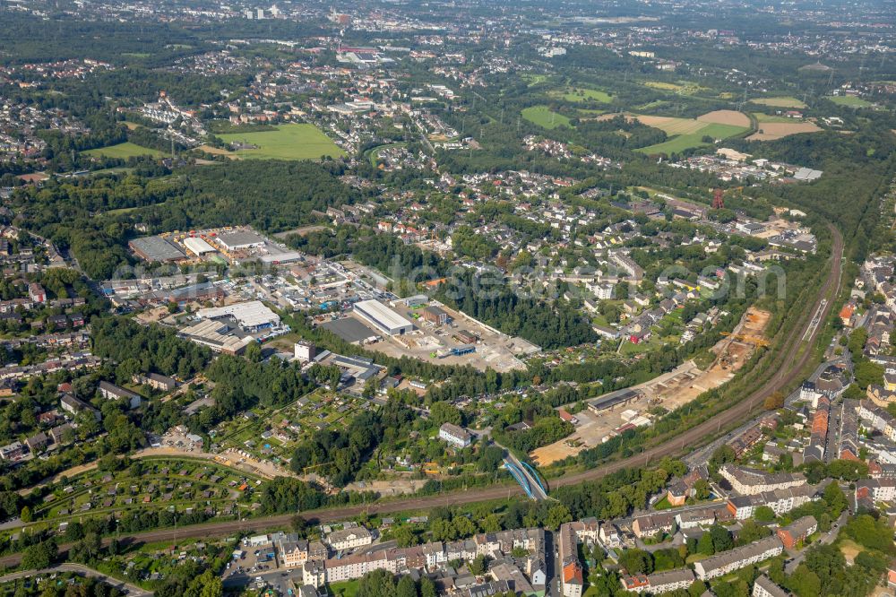 Essen from above - Industrial estate and company settlement on street Bonifaciusstrasse in the district Kray in Essen at Ruhrgebiet in the state North Rhine-Westphalia, Germany