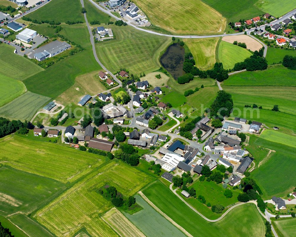 Osseck from the bird's eye view: Industrial estate and company settlement in Osseck in the state Bavaria, Germany