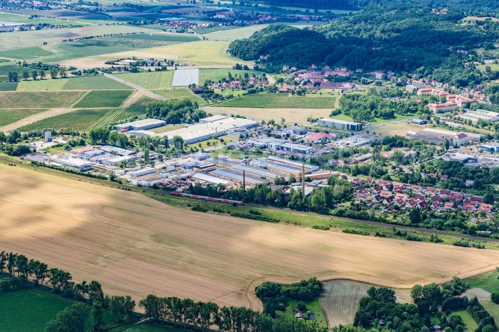 Aerial photograph Meißen - Industrial park and company settlement in the district Ost in Meissen in the state Saxony, Germany