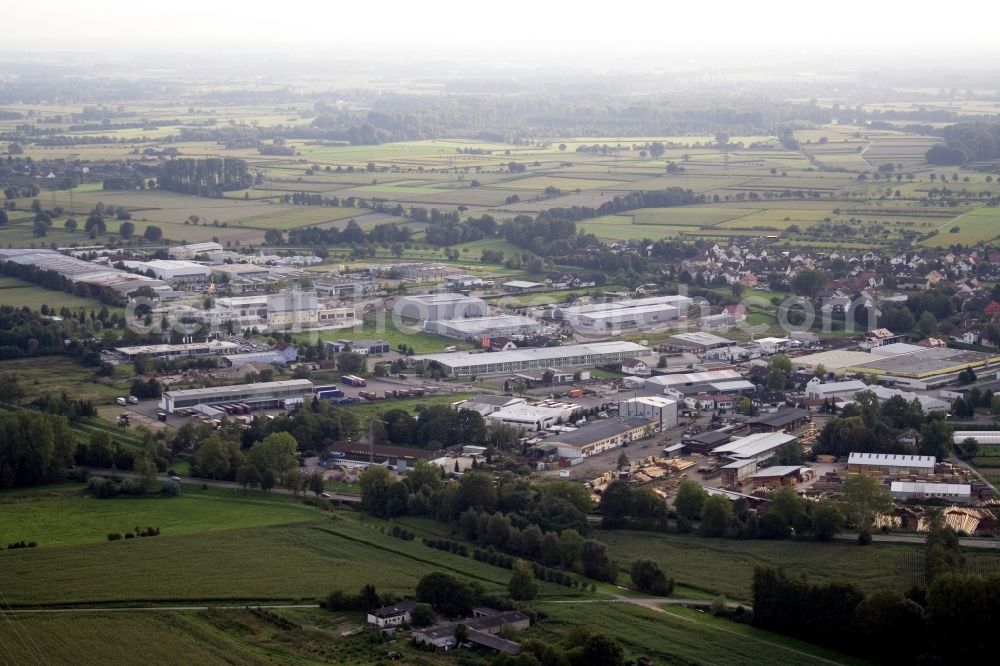 Aerial image Bühl - Industrial estate and company settlement East in the district Vimbuch in Buehl in the state Baden-Wuerttemberg