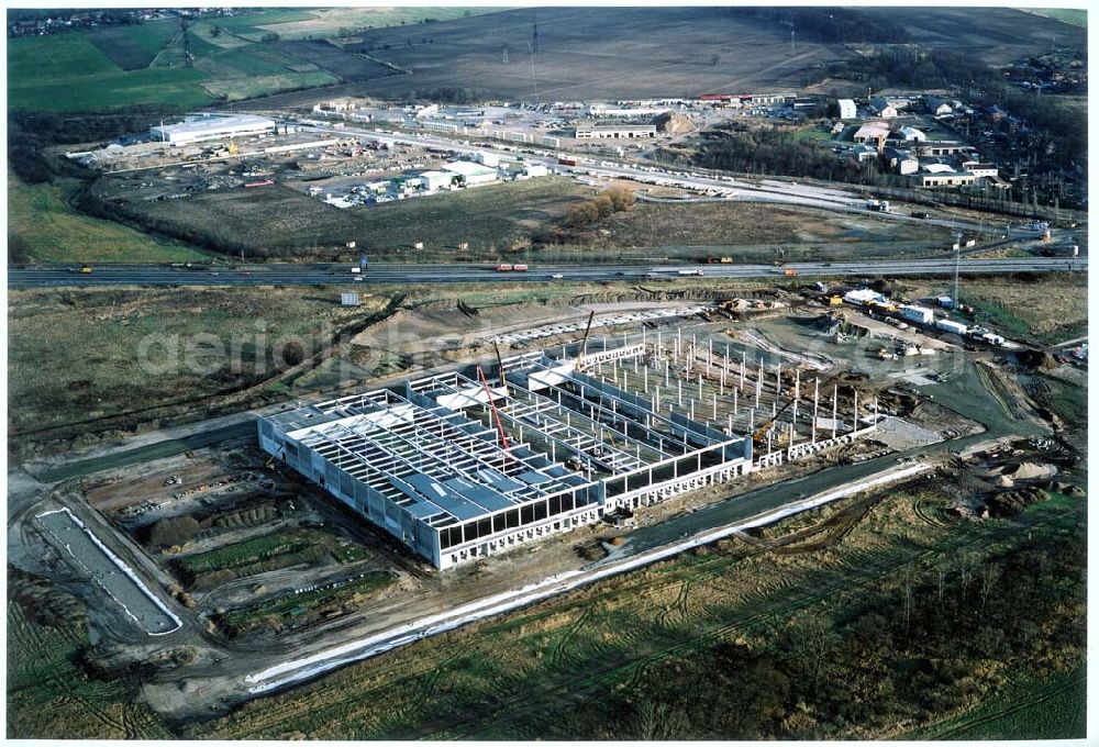 Aerial image Berlin - Pankow - Gewerbegebiet Pankow - Nord der BLEG an der gleichnamigen Autobahnabfahrt zum Berliner Ring.