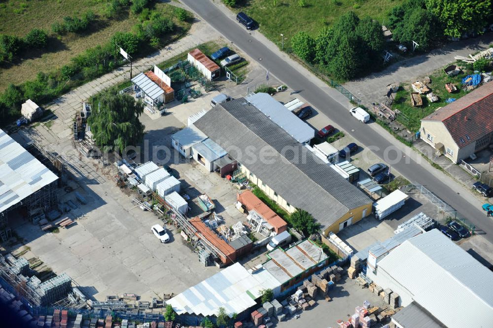 Aerial image Bernau - Blick auf das Gewerbegebiet Pappelallee in Bernau mit dem Hauptsitz der Firma BFB Böttcher Böttcher Fensterbau GmbH.