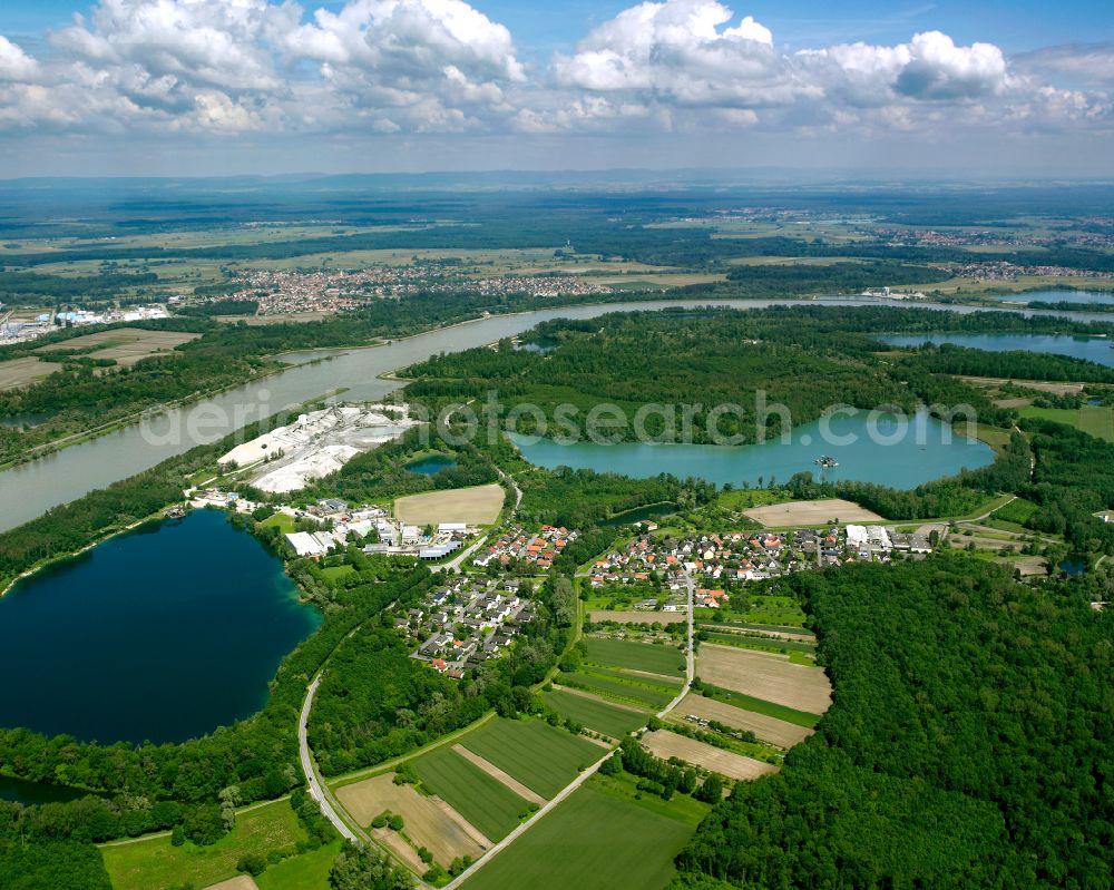 Aerial image Le Pont du Rhin - Industrial estate and company settlement in Le Pont du Rhin in the state Baden-Wuerttemberg, Germany