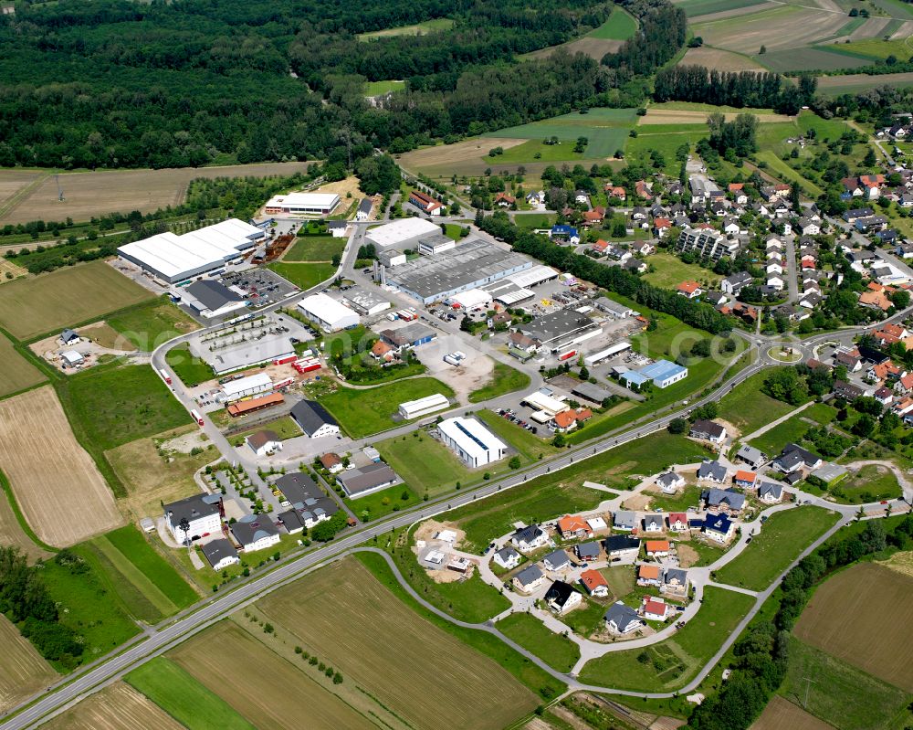 Aerial photograph Le Pont du Rhin - Industrial estate and company settlement in Le Pont du Rhin in the state Baden-Wuerttemberg, Germany