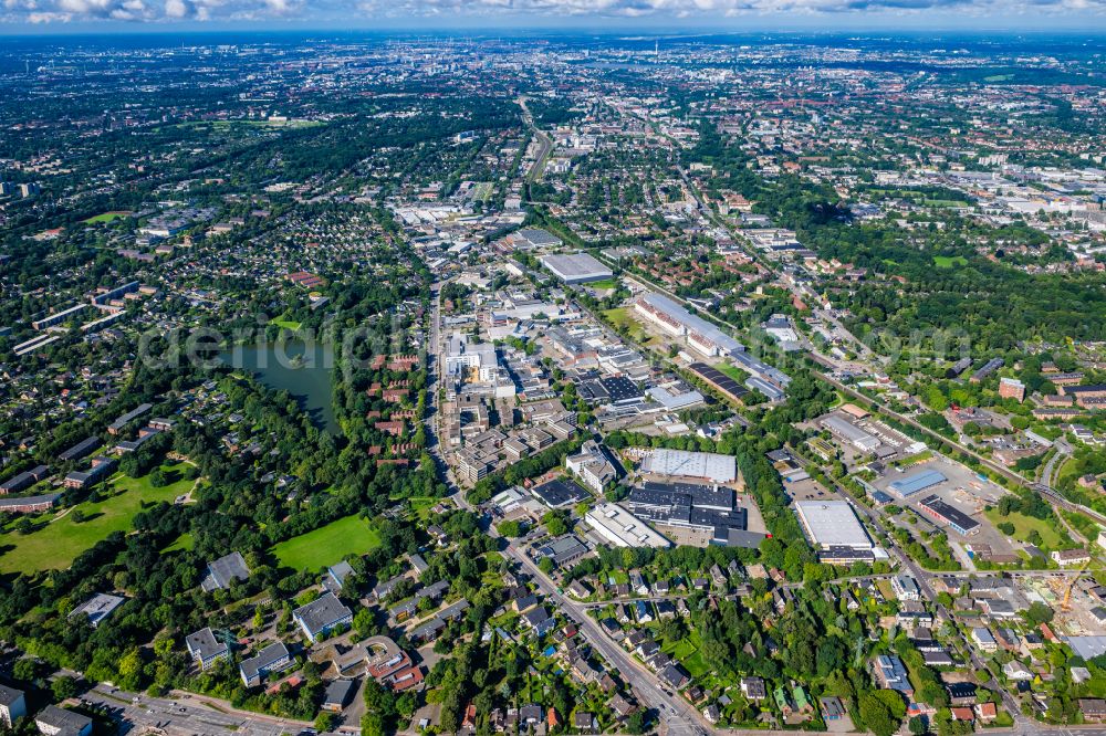 Aerial photograph Hamburg - Industrial estate and company settlement Rahlau in Hamburg, Germany