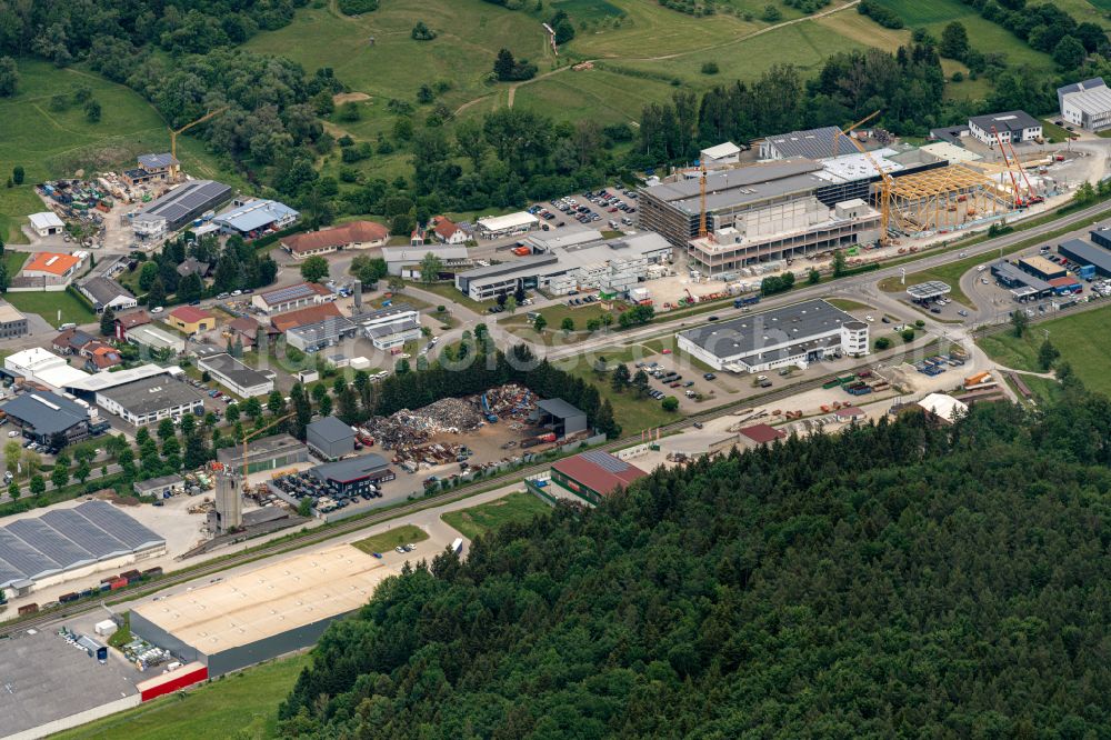 Aerial image Rangendingen - Industrial estate and company settlement on street Daimlerstrasse in Rangendingen in the state Baden-Wuerttemberg, Germany