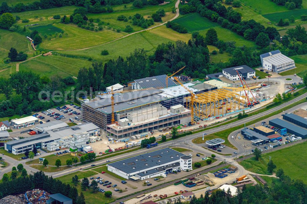 Aerial image Rangendingen - Industrial estate and company settlement on street Daimlerstrasse in Rangendingen in the state Baden-Wuerttemberg, Germany