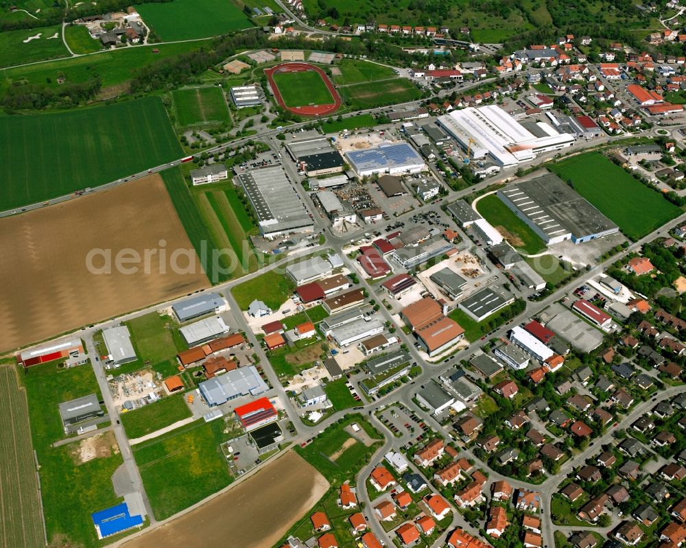 Aerial image Reichenbach - Industrial estate and company settlement in Reichenbach in the state Baden-Wuerttemberg, Germany