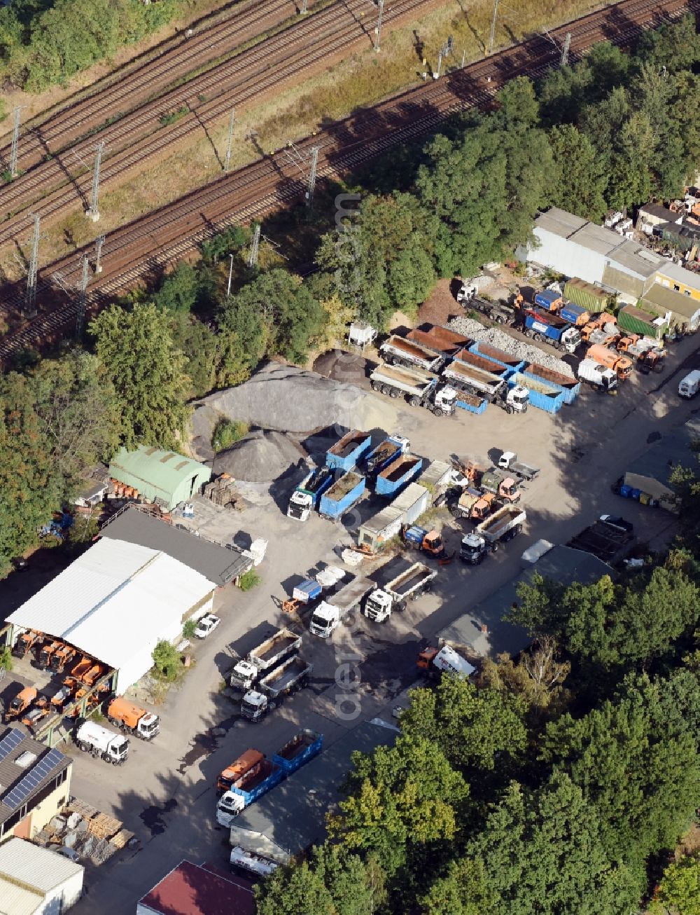 Berlin from above - Industrial estate and company settlement der Retec GmbH an der Klaerwerkstrasse im Stadtteil Ruhleben in Berlin