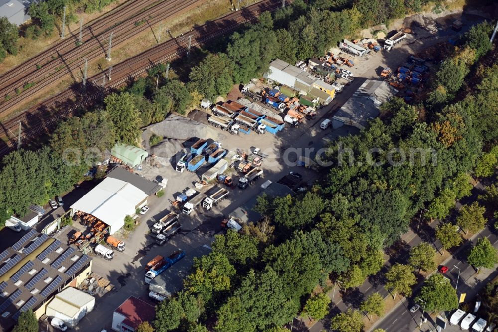 Berlin from the bird's eye view: Industrial estate and company settlement der Retec GmbH an der Klaerwerkstrasse im Stadtteil Ruhleben in Berlin