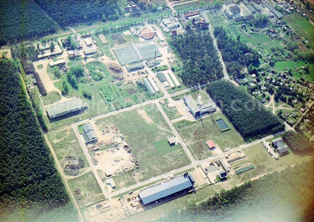 Aerial image Rheinsberg / BRA - Gewerbegebiet in Rheinsberg.