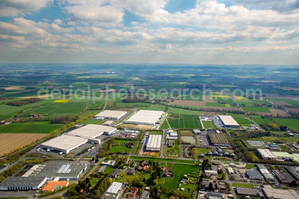 Aerial photograph Rhynern - Industrial estate and company settlement in Rhynern in the state North Rhine-Westphalia