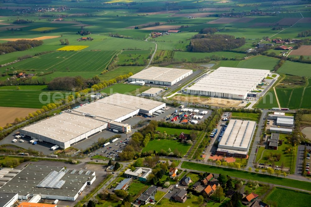 Rhynern from above - Industrial estate and company settlement in Rhynern in the state North Rhine-Westphalia