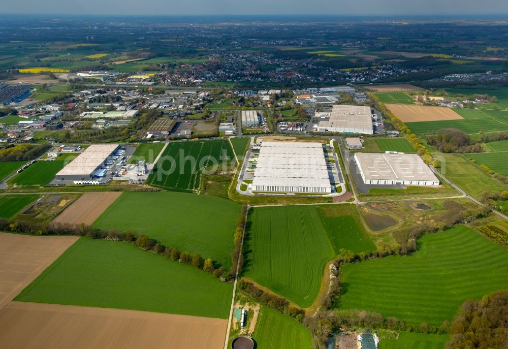 Aerial photograph Rhynern - Industrial estate and company settlement in Rhynern in the state North Rhine-Westphalia