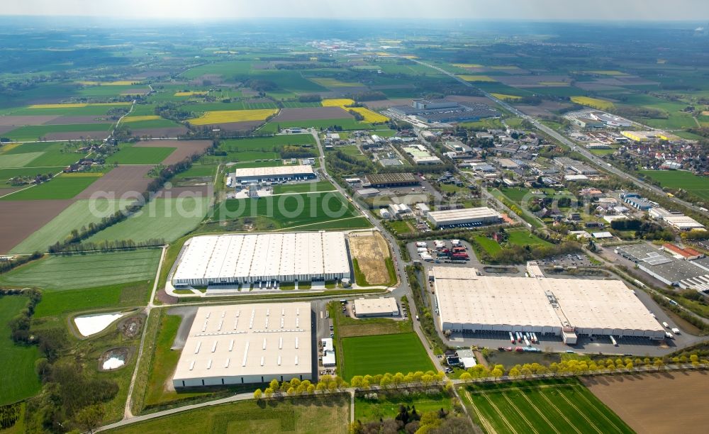 Rhynern from the bird's eye view: Industrial estate and company settlement in Rhynern in the state North Rhine-Westphalia