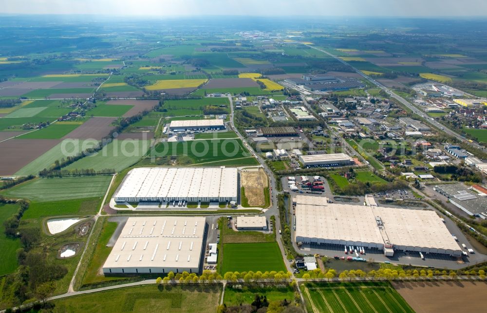 Aerial image Rhynern - Industrial estate and company settlement in Rhynern in the state North Rhine-Westphalia