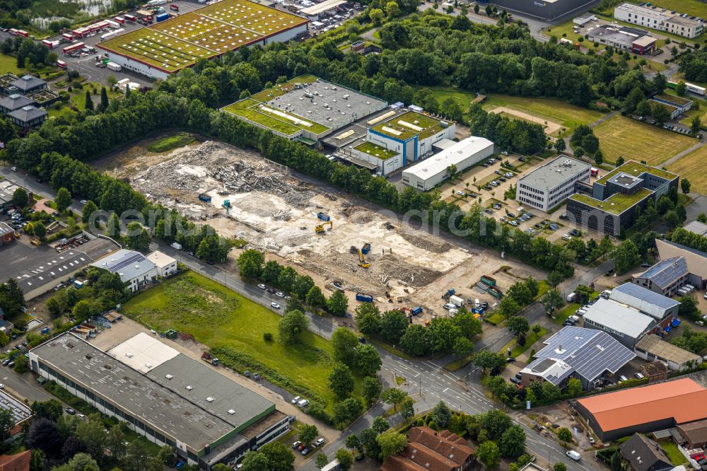 Rhynern from the bird's eye view: Industrial estate and company settlement in Rhynern in the state North Rhine-Westphalia, Germany