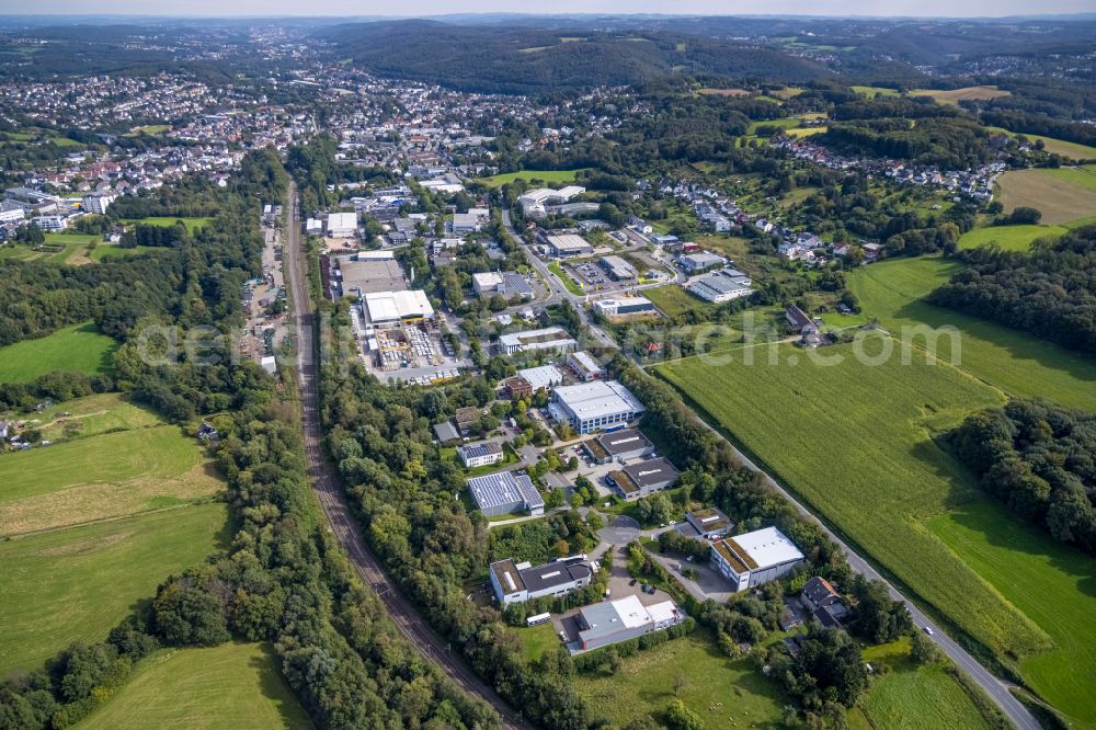 Aerial photograph Gevelsberg - Industrial estate and company settlement on Rosendahler Strasse in Gevelsberg in the state North Rhine-Westphalia, Germany