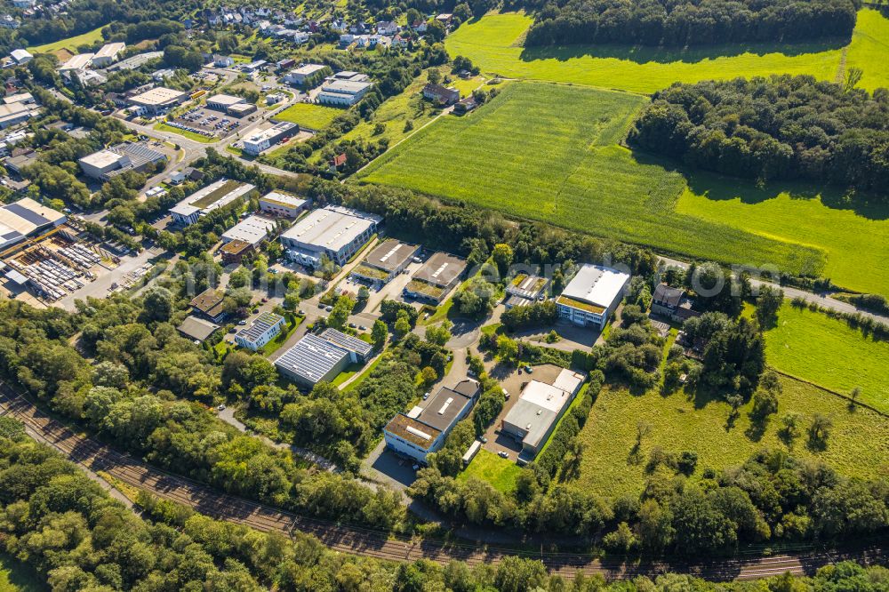 Aerial photograph Gevelsberg - Industrial estate and company settlement on Rosendahler Strasse in Gevelsberg in the state North Rhine-Westphalia, Germany