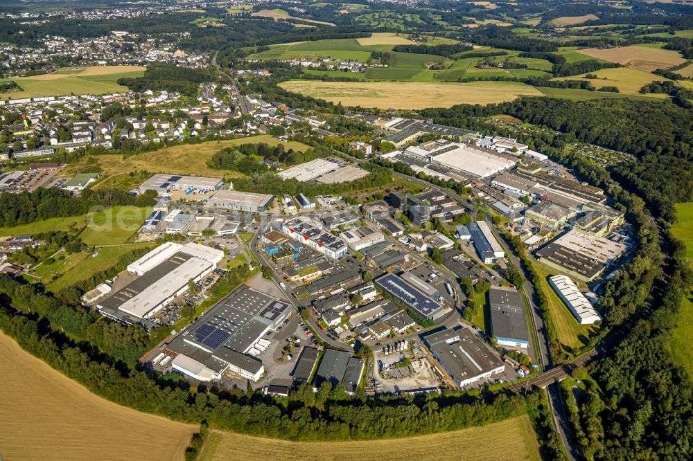 Aerial photograph Velbert - Industrial estate and company settlement Rosenhuegel in Neviges in the state North Rhine-Westphalia, Germany